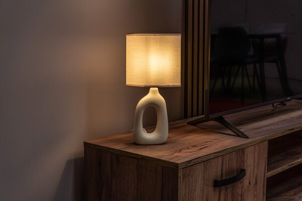 Rabalux SYLIRA stolná lampa, krémová farba