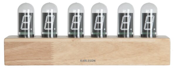 KARLSSON Stolné hodiny Cathode – drevené 28 × 7,5 × 11 cm