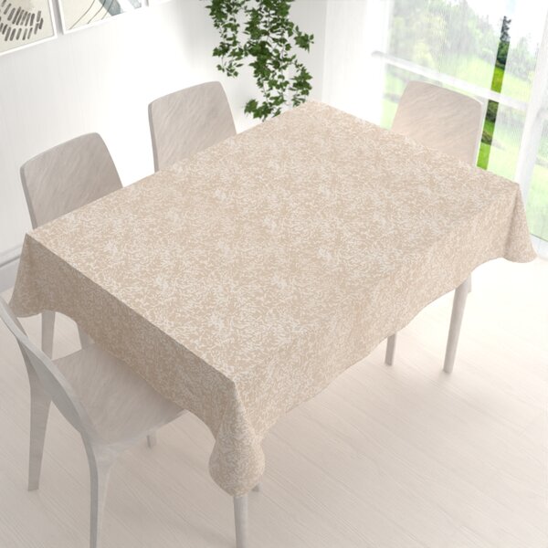 Biante Veľký teflónový obdĺžnikový obrus TF-097 Venezia púdrovo béžový 180x220 cm
