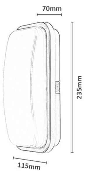 Rabalux ORLUN LED vonkajšie nástenné svietidlo 77229, 15W IP65