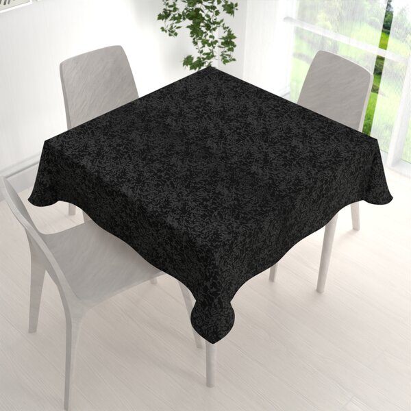 Biante Veľký teflónový štvorcový obrus TF-098 Venezia čierny 150x150 cm