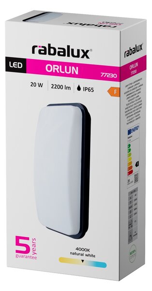Rabalux ORLUN LED vonkajšie nástenné svietidlo 77230, 20W IP65