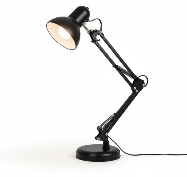 Smart LED Čierna kovová stolná lampa nastaviteľná s klipom 1xE27