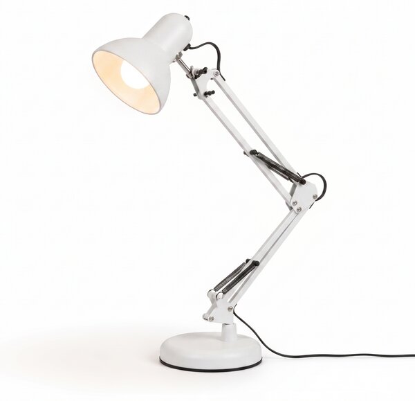 Smart LED Biela kovová stolná lampa nastaviteľná s klipom 1xE27