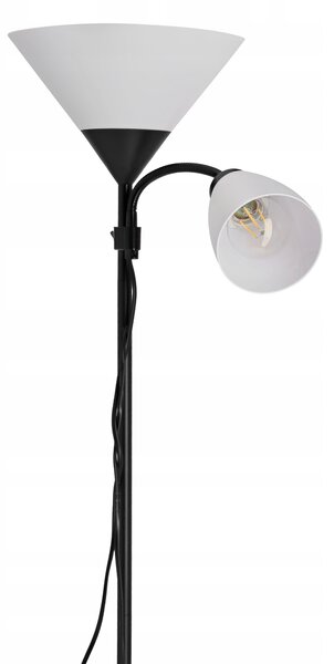 Smart LED AGNES stojaca čierna lampa na čítanie nastaviteľná 2xE27
