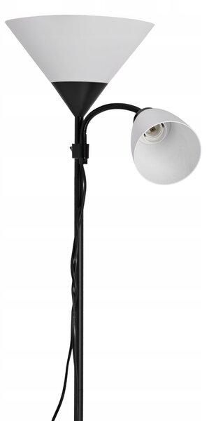Smart LED AGNES stojaca čierna lampa na čítanie nastaviteľná 2xE27