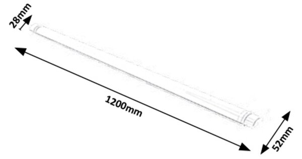 Rabalux LED svietidlo pod kuchynskú linku Drop Light 40W | 3200lm | 4000K | IP65 | 120cm
