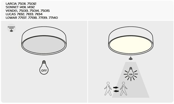 Rabalux LUCAS LED Stropné svietidlo so senzorom 24W/230V IP44 4000K pr. 38 cm