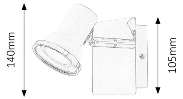 Rabalux LED kúpeľňové nástenné bodové svietidlo Steve 1x4,5W | GU10 | 430lm | 4000K | IP44