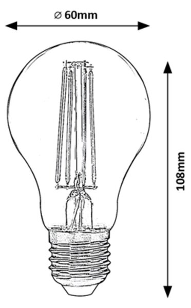 Rabalux LED Filament žiarovka číra A60 6W/E27/700Lm/CCT 2700K-6500K/Dim