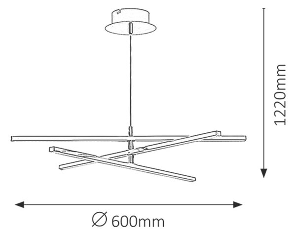 Rabalux LED závesné stropné svietidlo Meredith 1x18W | 1500lm | 4000K - chróm
