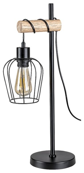 Rabalux FABIANO stolná lampa 1x40W | E27 - čierna, svetlé drevo