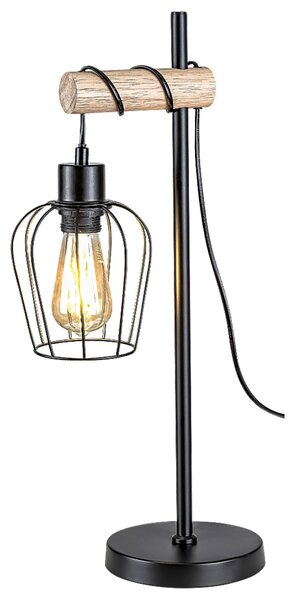Rabalux FABIANO stolná lampa 1x40W | E27 - čierna, svetlé drevo