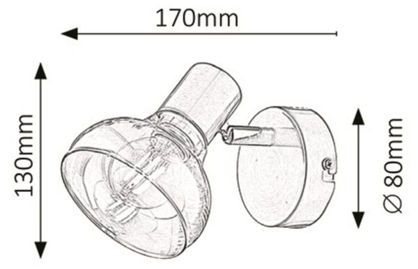Rabalux HOLLY nástenné bodové svietidlo max. 1x40W | E14 | IP20 - antická zlatá