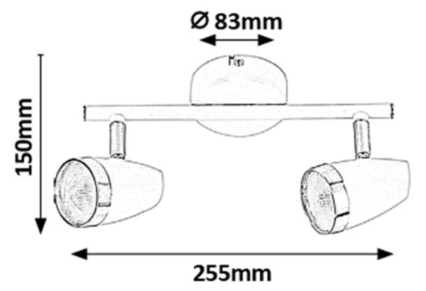 Rabalux KAREN 6513 LED stropné bodové svietidlo 2x4W | 560lm | 3000K | IP20 - čierna