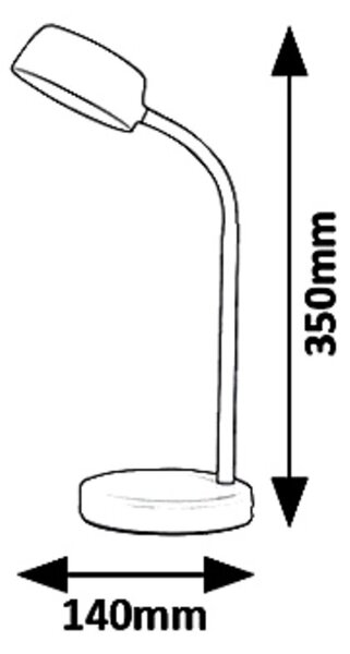 Rabalux LED stolná lampa Berry 4,5W/350lm/4000K/IP20 - ohybné rameno, biela