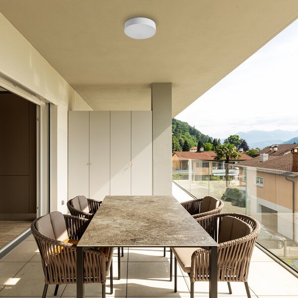 Rabalux LED vonkajšie okrúhle stropné svietidlo TARTU 18W/1800lm/2800-6000K/CCT/IP44/biela