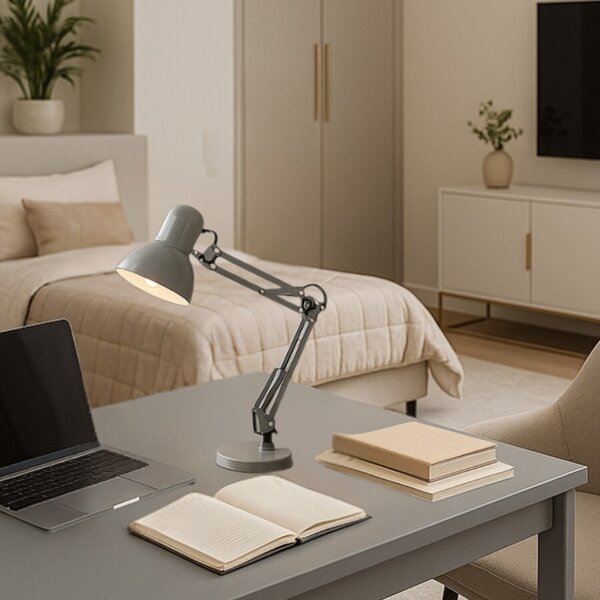 Rabalux SAMSON stolná lampa 60W | E27 | IP20 - strieborná