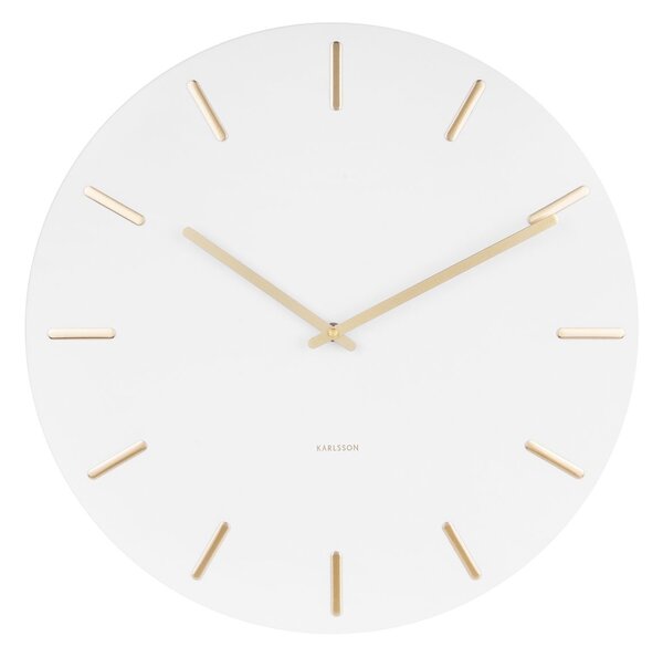 KARLSSON Nástenné hodiny Charm – biele 45 × 3,5 cm