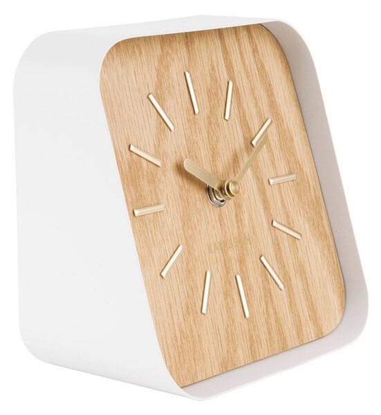 KARLSSON Stolné hodiny Squared – svetlé drevo 15 × 15 × 10cm