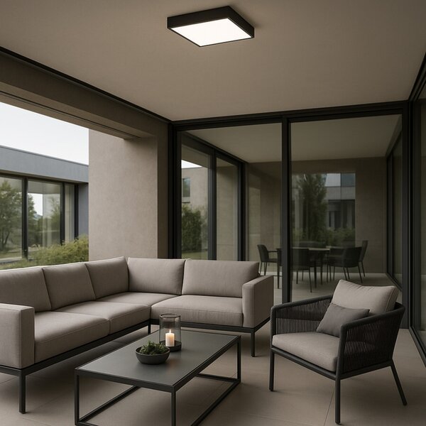 Rabalux LED vonkajšie stropné svietidlo TARTU 24W | 2500lm | 2800-6000K CCT | IP44 - čierna