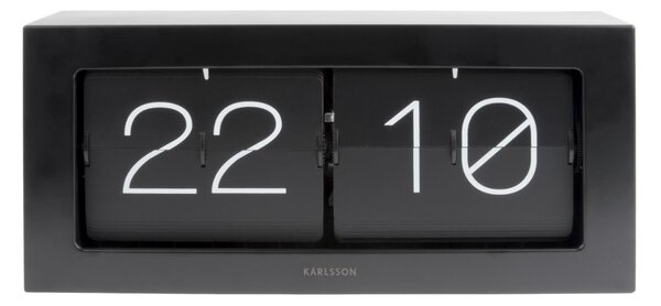 KARLSSON Stolné preklápacie hodiny – Boxed black 37 × 17,5 × 9 cm