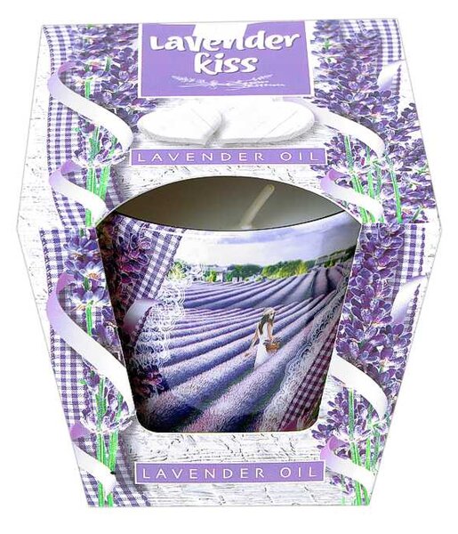Vonná sviečka v skle Lavender Kiss (vonné sviečky 115g dobrá cena)