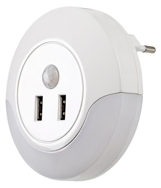Rabalux DEMBO LED nočné svetlo do zásuvky so senzorom 2xUSB LED/13,9W/230V 3000K