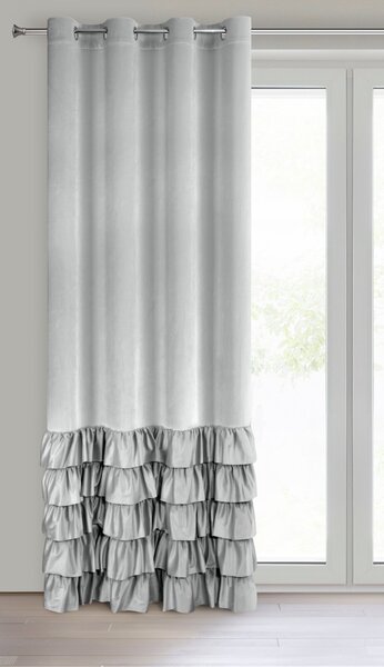 ZATEMŇOVACÍ ZÁVES NA KRÚŽKOCH DANI 140X250 CM STRIEBORNÁ