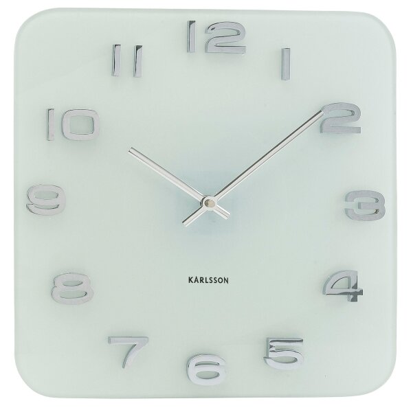 KARLSSON Nástenné hodiny Vintage – sklenené 35 × 35 cm