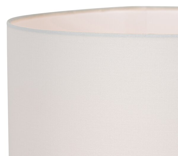 Dizajnová stolná lampa čierna s bielym ľanovým tienidlom - Lotti