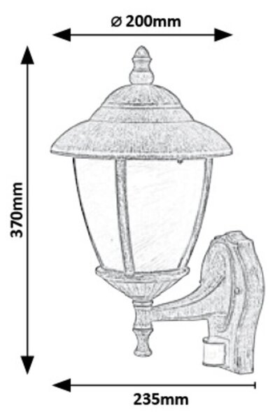 Rabalux MADRID vonkajší nástenný lampáš 7836