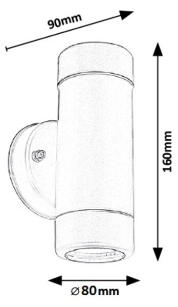 Rabalux MEDINA vonkajšie nástenné svietidlo 8833