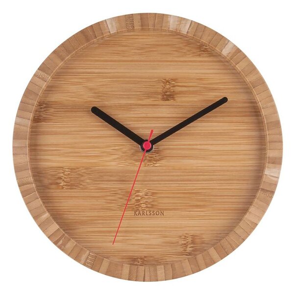 KARLSSON Nástenné bambusové hodiny Tom ∅ 26 × 5 cm