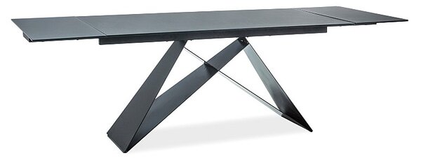 SIGNAL Rozkladací jedálenský stôl WESTIN II 160(240) x90x76 čierná imitácia kameňa/čierna mat