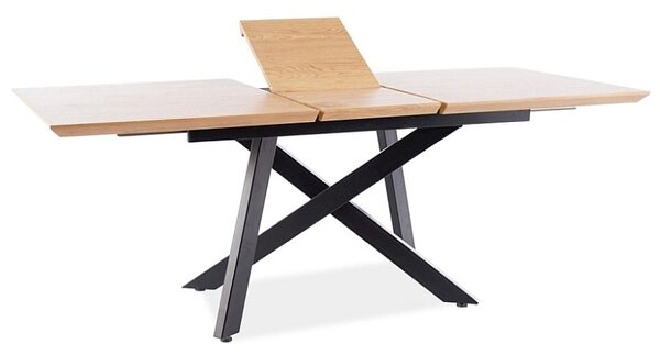 SIGNAL Rozkladací jedálenský stôl CAPITOL 160(200)X90 masív dub/čierny