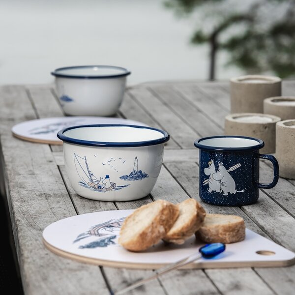 Muurla Miska Moomin Sailors 0,6l, smalt / bielo-modrá
