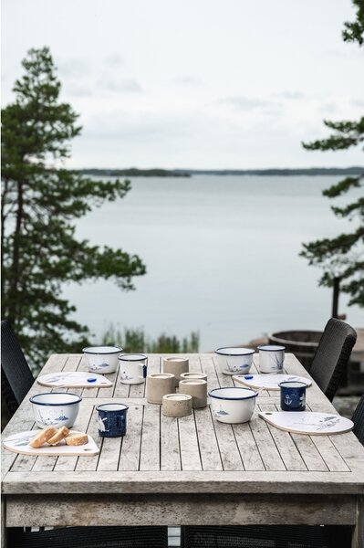 Muurla Hrnček Moomin Sailors 0,37l, smalt / bielo-modrý