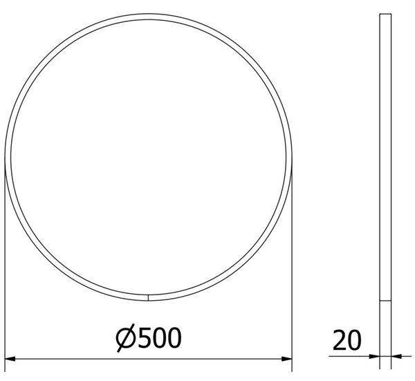 Mexen Loft okrúhle kúpeľňové zrkadlo 50 cm, biely rám - 9850-050-050-000-20