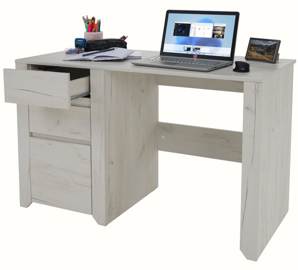 KONDELA PC stôl typ 80, biela craft, ANGEL