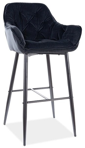 SIGNAL Barová stolička CHERRY H-1 velvet čierna