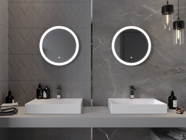 Mexen Oro kúpeľňové zrkadlo s podsvietením, okrúhle 50 cm, LED 6000K, proti zahmlievaniu - 9824-050-050-611-00