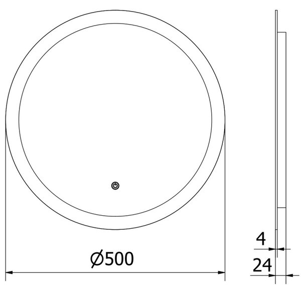 Mexen Oro kúpeľňové zrkadlo s podsvietením, okrúhle 50 cm, LED 6000K, proti zahmlievaniu - 9824-050-050-611-00