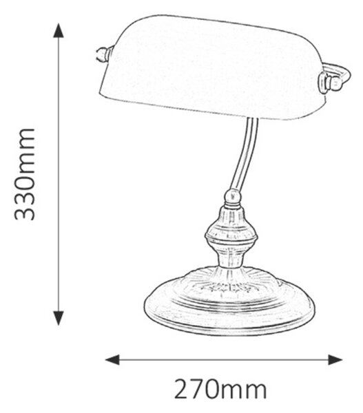 Rabalux BANK stolná lampa 60W/E27/IP20 - bronzová