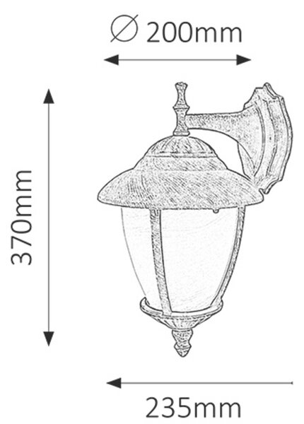 Rabalux MADRID vonkajší nástenný lampáš 8476