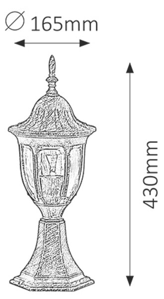Rabalux MILANO1 záhradný stĺpik - lampáš 8373