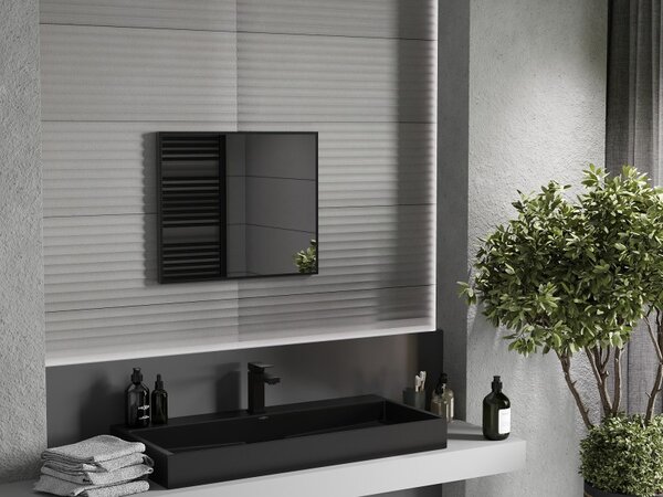 Mexen Loft kúpeľňové obdĺžnikové zrkadlo 60 x 50 cm, čierny rám - 9852-060-050-000-70