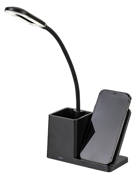 Rabalux CERIE LED Stmievateľná stolná lampa s QI nabíjaním LED/4W/5V 3000/4000/6500K čierna
