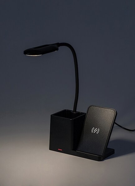 Rabalux CERIE LED Stmievateľná stolná lampa s QI nabíjaním LED/4W/5V 3000/4000/6500K čierna