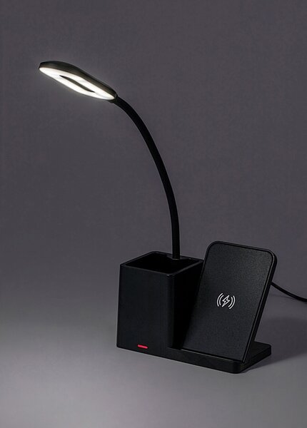Rabalux CERIE LED Stmievateľná stolná lampa s QI nabíjaním LED/4W/5V 3000/4000/6500K čierna